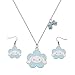Little Piggy Children Kids Girls Cute Puppy Necklace Earrings Cute Cartoon Jewelry Set Kawaii Cartoon Necklace Earrings