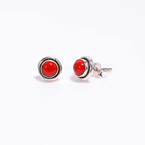 Universe Kart Birthstone Ear Studs In 925 Sterling Silver, Girls Stylish Vintage Tiny Jewellery For Everyday Use & Office, Fine Stud Jewellery Gift With Tibetian Turquoise Gemstone #TOP2