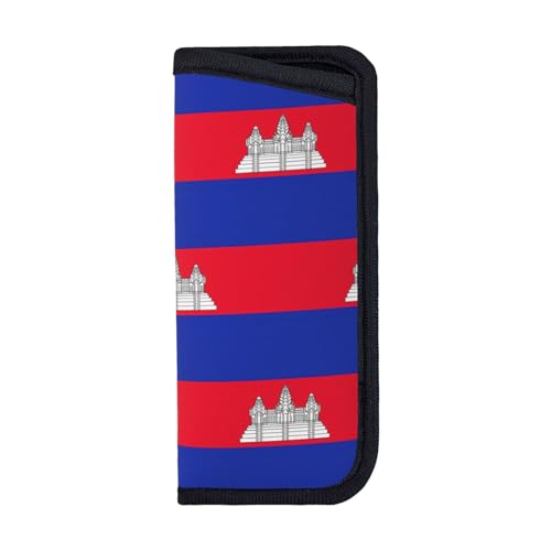 MDATT Bolsa suave para gafas de sol con la bandera de Camboya, funda compacta para gafas de viaje, suave, para Jetsetters, Negro, S