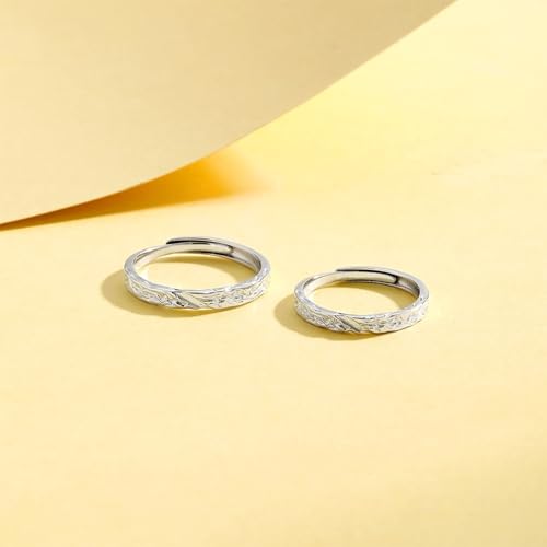 Bague ajustable style écorce en argent à porter au quotidien - 2