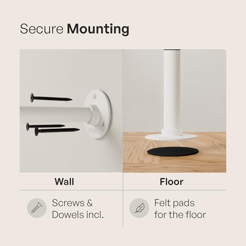 pamo White Clothing Rack Wall Mounted – Pipe Closet System in White Powder-Coated Steel – 117" W × 87" H, 750 lbs – Walk-In Closet & Bedroom by pamo - Image 5