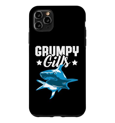 Shark Grumpy Gills Angry Dad Father Funny ���g�� TV�f�� �X�}�z�P�[�X iPhone 11 Pro Max �p