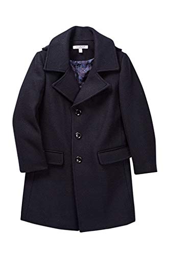 Image of Isaac Mizrahi Boy's Single Breasted Wool Overcoat with Epaulets - Colors