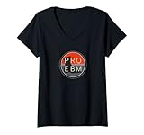 FRNT 242 Emblem - EBM Damen EBM-Front - Electronic Body Music - PRO-FRNT-242 T-Shirt mit V-Ausschnitt