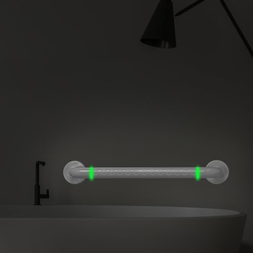 Fanwer 2 Pack Anti Bathroom Grab Rail,White Stainless Steel Shower Hand Rail,Safety Hand Rail Support for Elderly, Children and Disability （20 inch）