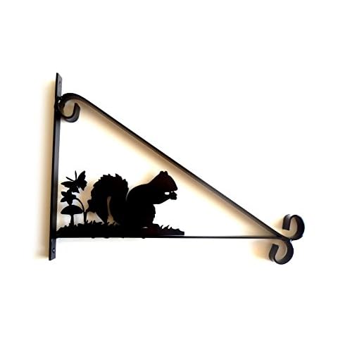 Metal Magpie Squirrel and Butterfly Silhouette Scroll Heavy Duty Hanging Basket Bracket Cover