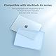 BlueSwan TPU Hülle Kompatibel mit MacBook Air M4 M3 M2 15 Zoll 2025 2024 2023 A3241 A3114 A2941 Kollisionsfester Rahmen Fingerabdruckresistente Kunststoff-Schutzhülle - (Blau Rand) Himmelblau Matt