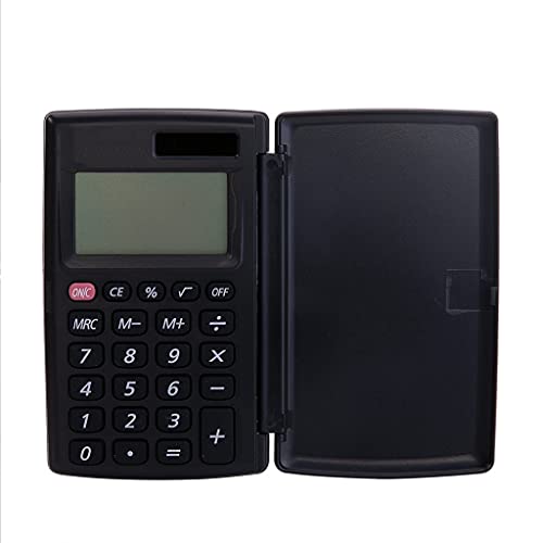 Calculadora portátil Mini calculadora de Bolsillo Pequeña Cubierta de 8 dígitos Batería Solar Dual Power
