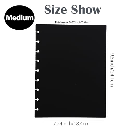 Couverture de planificateur à disque moyen noir pour carnet taille M lot