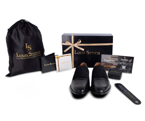 Image of LOUIS STITCH Men's Formal Shoes | Handcrafted European Leather Brogues | Lace-Up Style for Business, Formal (LSEUBGSU)