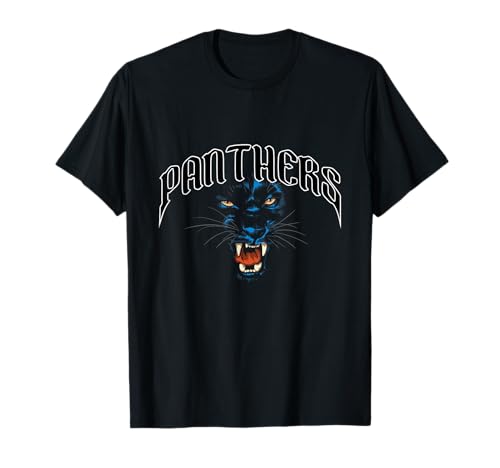 Panther Face In Shadow Panthers Lover School Spirit T-Shirt