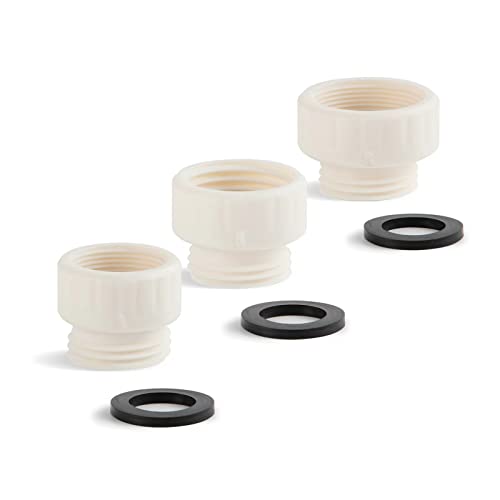 OFFO シャワーホース アダプター 混合栓側用 TOTO/KVKの混合栓にOFFOやSANEIのシャワーホースを接続 W19山24 M22*2 W24山20 3個セット ホース側ネジサイズG1/2 取付簡単 クリーム