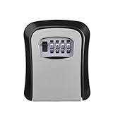 XUWEWI Caja De Seguridad para Llaves Caja de Seguridad con Llave 4 dígitos for Montar en la Pared, 2 Unidades, código contraseña, for el hogar y Oficina, Organizador Almacenamiento Secreto