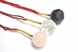 CRYSTALMIRACLE BEAUTIFUL SET OF THREE GEMSTONE FENG SHUI SINGLE HANGING SPHERE WELLNESS REIKI POSITIVE ENERGY BAGUA HOME OFFICE VAASTU PROTECTIVE HEALING
