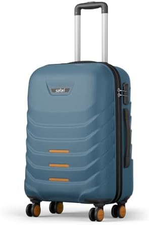 Safari Medium Crescent 8 Wheels 66cm Check-in Trolley Bag Hard Case Polycarbonate 360 Degree Wheeling System Luggage, Travel Bag, Suitcase for Travel, Trolley Bags for Travel, Ink Blue