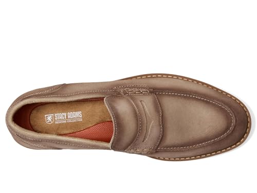 Stacy Adams Men's Hopkins Penny Slip On Loafer, Sand Suede, 122