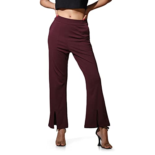 Image of Leriya Fashion Women's Western Trouser Pant | Solid Stretchy Lycra Tapered Trousers with 2 Front Pockets | Regular Fit Trouser for Professionals | Casual | Wear for Ladies