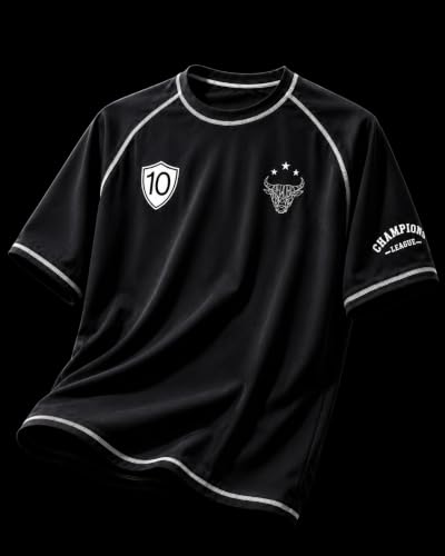 Image of Boys Football Players Jersey T-Shirt | Looper Polyester Sports Wear | Half Sleeve Round Neck Casual for Men