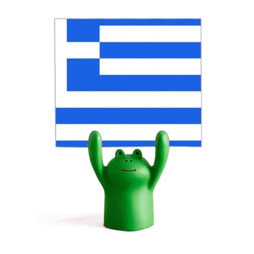 Drapeau de la Grèce avec porte-mémo grenouille pour décoration