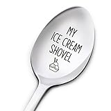 Birthday Spoon Gifts for Women Men, My Ice Cream Shovel, Christmas Thanksgiving Gifts for Mom Dad Grandma Grandpa, Engraved Stainless Steel Ice Cream Spoon Gifts for Ice Cream Lover
