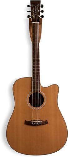 Image of Ash Wood Guitar Holder Wall Mount - Wooden Hanger Hook Stand Rack for Electric, Classic, Acoustic and Bass - Musical Instruments Hardwood