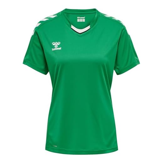 hummel Core XK Poly Jersey S/S Damen Trikot, Kurzarm Sport T-Shirt, Sportkragen mit Fronteinsatz, BEECOOL-Stofftechnologie, 100% Polyester, Normale Passform (1er Pack)