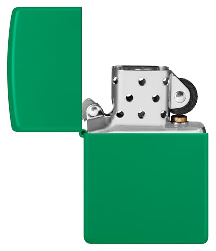 Image of Zippo 48629 Regular Grass Green Matte Model Windproof Pocket Fuel Refillable Lighter, BIS Certified