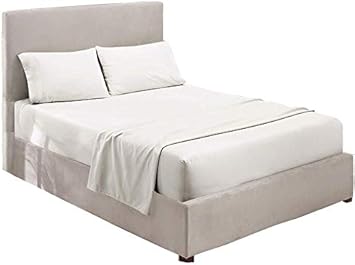 RV Sheet Set 4PCs 100% Cotton Bedding Sheets Set for Campers, Easy to fit in RV-Mattress 10-16 Inch Deep Pocket, Bed Sheet Set for Bunk Beds Short Queen 60"X75" White Solid
