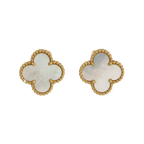 Van Cleef & Arpels, Pre-Loved Vintage Alhambra Earrings 18K Yellow Gold and Mother of Pearl, Yellow Gold