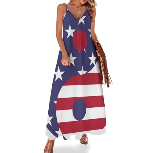 Robe maxi Tai Chi femme été sans manches pour plage et voyages