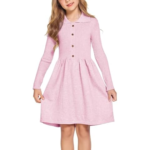 Flypigs Girls' Knitted Winter Dress Cover