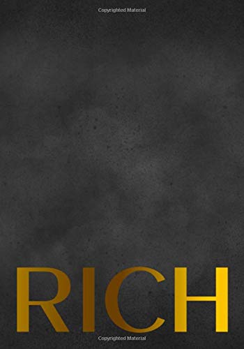 Rich: Black & Gold Interior Design Decorative Book For Styling Your Home | Stackable Table Decor Book - Large Text On Spine - 7" x 10"