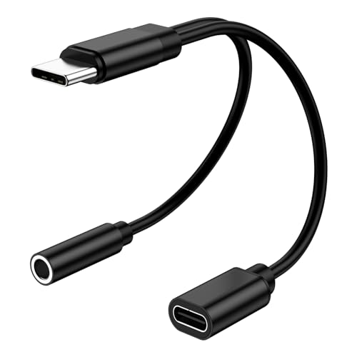 USB C - 3.5mmwbhzƏ[dA_v^[A2C1 USB C - 3.5mm AuxI[fBIWbN3.0PD[dhOP[u iPhone 15/15 Plus/15 Pro/15 Pro MaxAGalaxy S23 S22