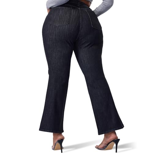 Women's Plus Size Jean High Rise Jean Ultra Lux Comfort Flare Jean with Pockets3