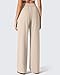 G4Free Women's Wide Leg Trouser Pants Business Casual Office Slacks for Work Daily Wear (Light Khaki,XS,Tall)