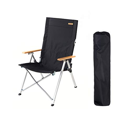 HTPOW-M Outdoor Folding Seat, 140kg Strong Load-bearing Leisure Camping Travel Chair 219-zd (Color : Black)