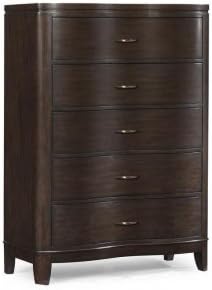 Klaussner 975681 Serenade Chest with 5 Drawers Black Nickel Hardware Poplar Solids and African Mahogany Okuma Veneers in Espresso
