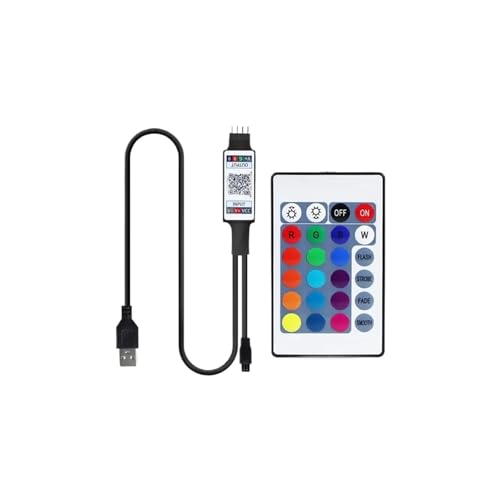 Contrôleur USB 5V pour bande LED RGB 5050 2835 avec télécommande infrarouge 24 touches