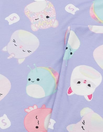 Squishmallows Girls Pajamas | Kids Plushie Purple Short Sleeve Top Long Bottoms | Characters Stuffed Plush Animal Merchandise2