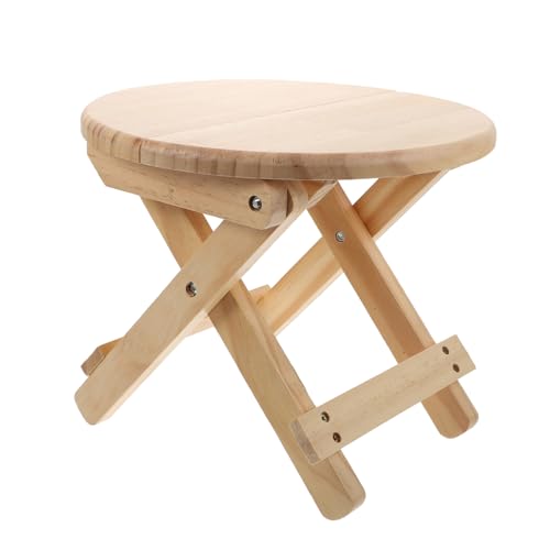 ERINGOGO 1pc Folding Round Stool Slip Wooden Footstool for Home Use Lightweight and Simple Stool for Easy Movement and Entryway