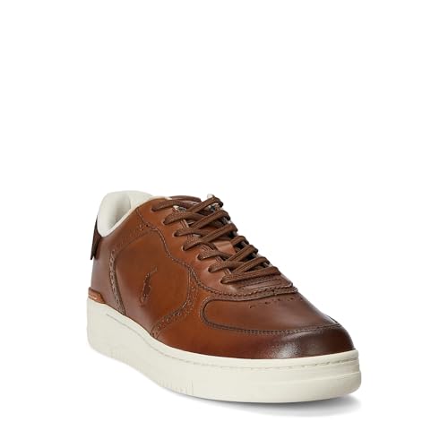 Polo Ralph Lauren Men's Brogue Masters Court Burnished Leather Sneaker2
