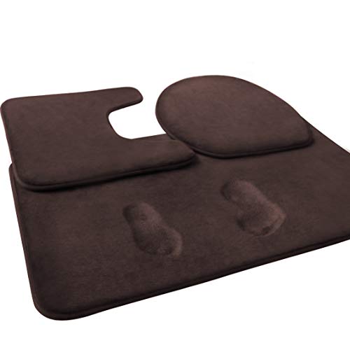 Lista de Tapetes para baños. 47 FEELSO - Juego de alfombrillas de baño de espuma viscoelástica, 3 piezas, alfombrillas antideslizantes y absorbentes, tapete de piso de 20 x 31 pulgadas, alfombra de contorno en...