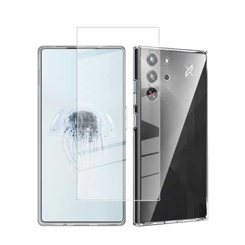 【1+1入り】対応 RedMagic 10 Pro / 10 Pro+ 用の フィルム 強化ガラス 液晶保護フィルム+透明 TPU ケース 日本旭硝子素材採用 RedMagic 10 Pro / 10 Pro+ 用の ガラスフィルム 硬度9H 耐衝撃 撥油性 高透過 飛散防止 RedMagic 10 Pro / 10 Pro+ 用の ケース クリア TPU 薄型 軽量 シェル スリム 携帯便利 散熱加工 (RedMagic 10 Pro / 10 Pro+)