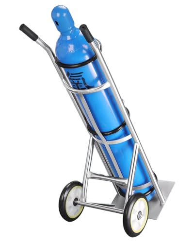 Chariot pour réservoir d'oxygène médical robuste avec base de support au sol