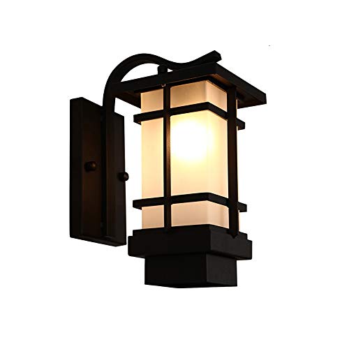 Skingk Nouveau Chinois En Fer Forgé E27 Applique Murale Style Chinois Classique Lumière Extérieure Imperméable Rétro Allée Japonaise Extérieure Zen Balcon Applique Murale Jardin Extérieur Mur