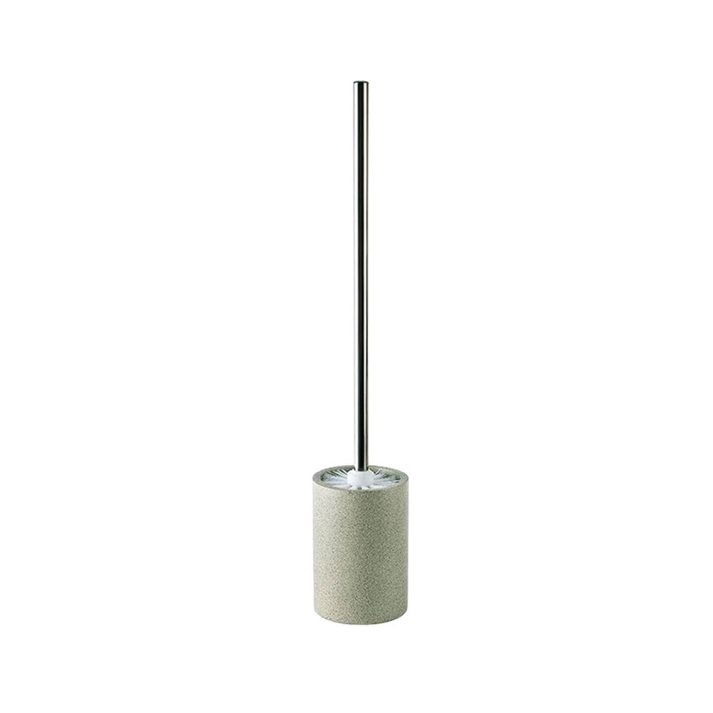 Toilet Brush and Holder Sandstone Toilet Brush Holder with Removable Stainless Steel Long Handle Floor Standing