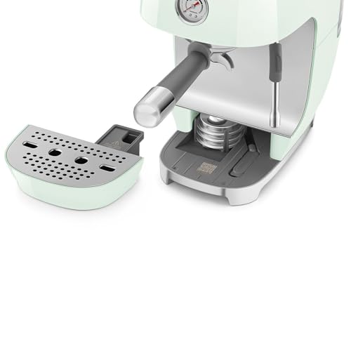 Image of Smeg ECF03 Made in Italy Retro Espresso Machine with Cold Brew, 15 Bar Pump, Thermoblock Heating, Steam Wand, Adjustable Temperature, 47 oz Water Tank- (Pastel Green)