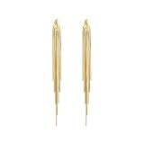 Long Tassel Dangle Earrings for Women Gold Silver Chain Tassel Earrings Punk Sleek Metal Chain Earrings Hypoallergenic Lightweight Tassel Drop Earrings (Gold)