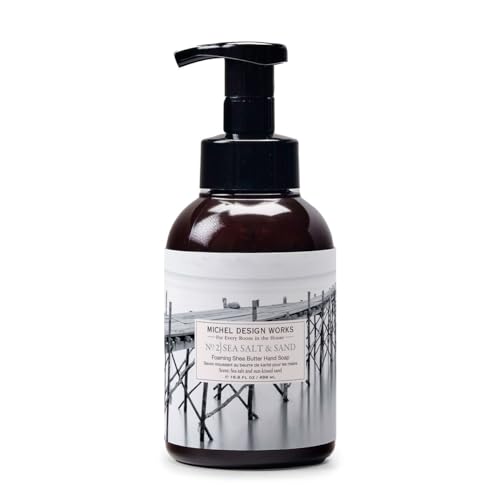 Michel Design Works Foaming Hand Soap 16.9oz, Sea Salt & Sand Scent and Design, Shea Butter and Aloe Vera Blend, Beautiful Container with Pump image 3