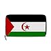 Cartera de piel con diseño de bandera del Sahara Occidental, para mujer